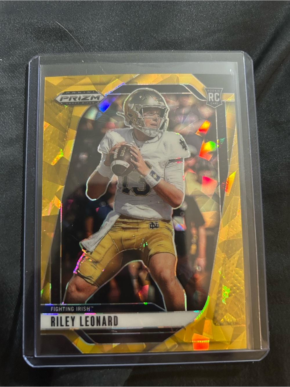 Panini Prizm Gold Riley Leonard Football Card